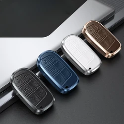 Alloy Car Key Case Cover Shell Fob For Jeep Grand Cherokee WK2 KL Wrangler JK Commander Compass Dodger Chrysler 300 Accessories