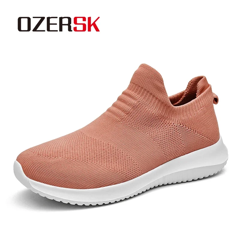 OZERSK Women's Casual Shoes Summer Mesh Flywire Fabric Lightweight Slip On Comfortable Fashion Sneakers For Women