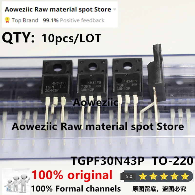 Aoweziic 100% New Imported Original  TGPF30N40P  30N40P  TGPF30N43P   30N43P  TO-220F LCD Field Effect Tube 400V  430V 30A