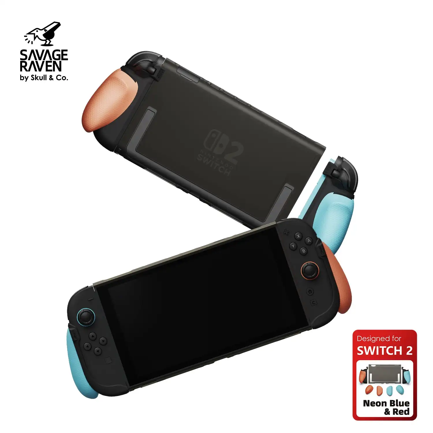 Savage Raven von Skull & Co. FissionGrip Revolutionäre Geteilte Schutzhülle Dockbare Abdeckung für Nintendo Switch 2 Spielkonsole – Detail 1