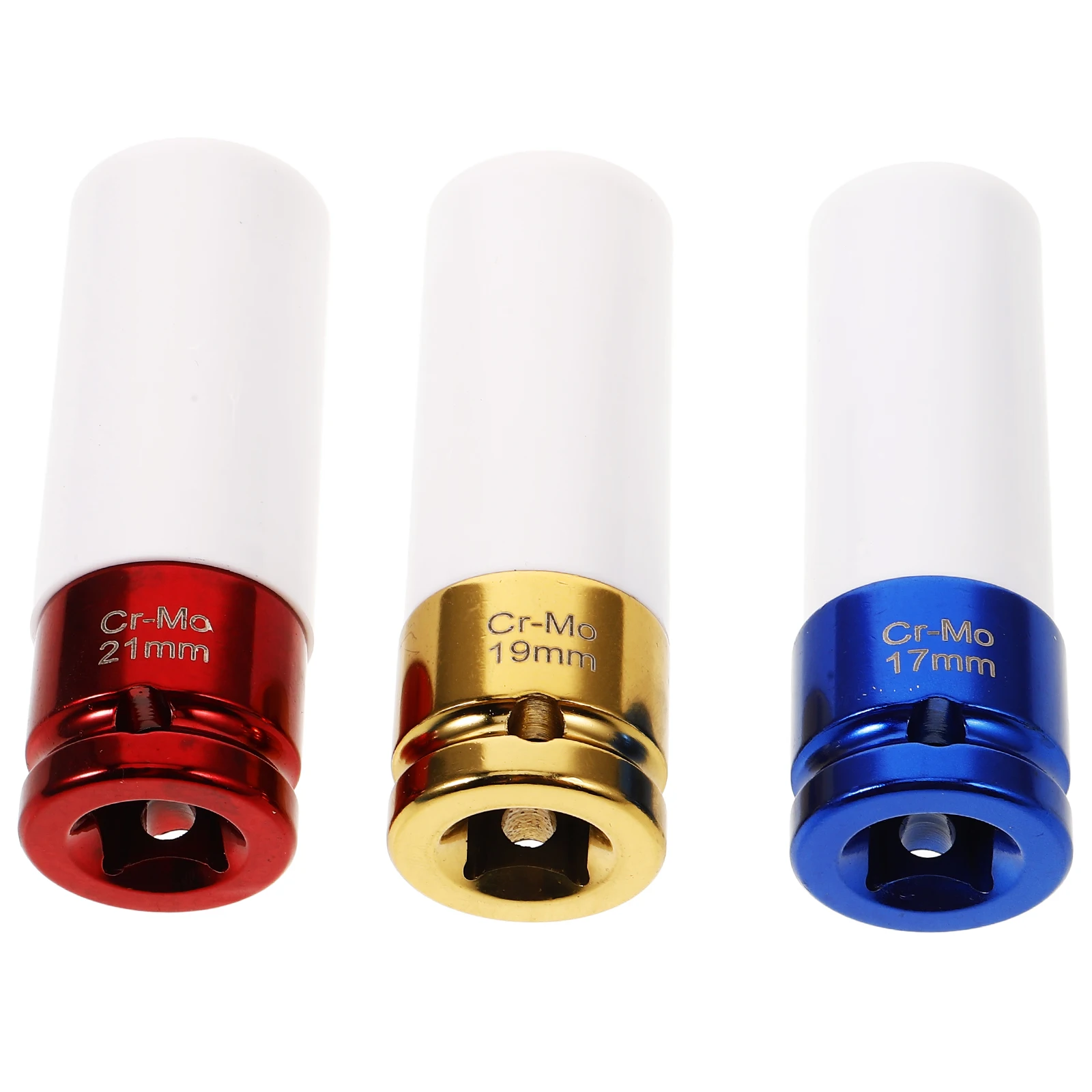 

3pcs Reusable Lug Nut Set Non-Marring Wheel Protector Impact Socket Sleeve Replacement Sturdy Metal Tire Socket Daily Use Tool
