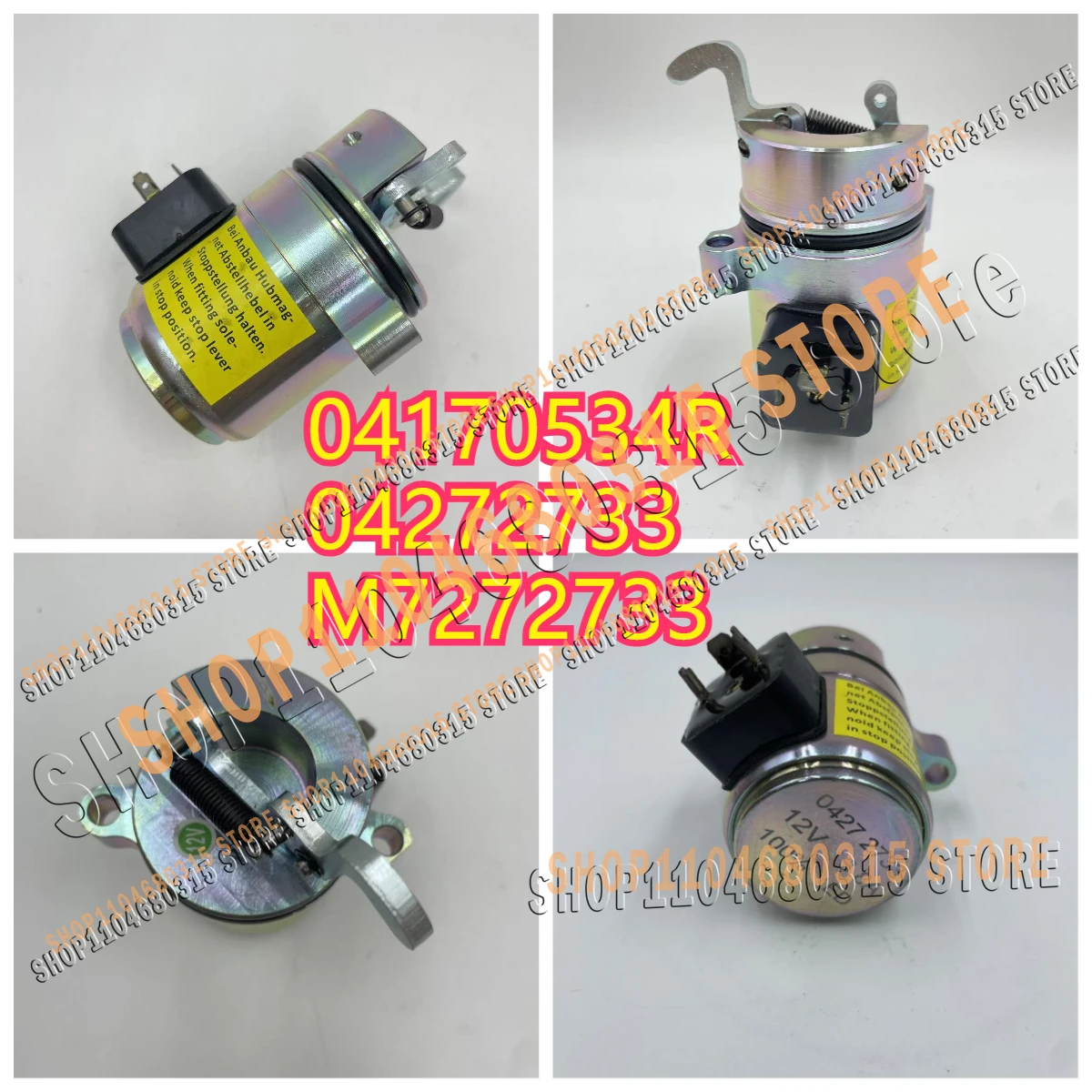 

Новый соленоид остановки двигателя 12В 04170534R 04272733 для экскаватора-погрузчика Deutz 1011 Case 360