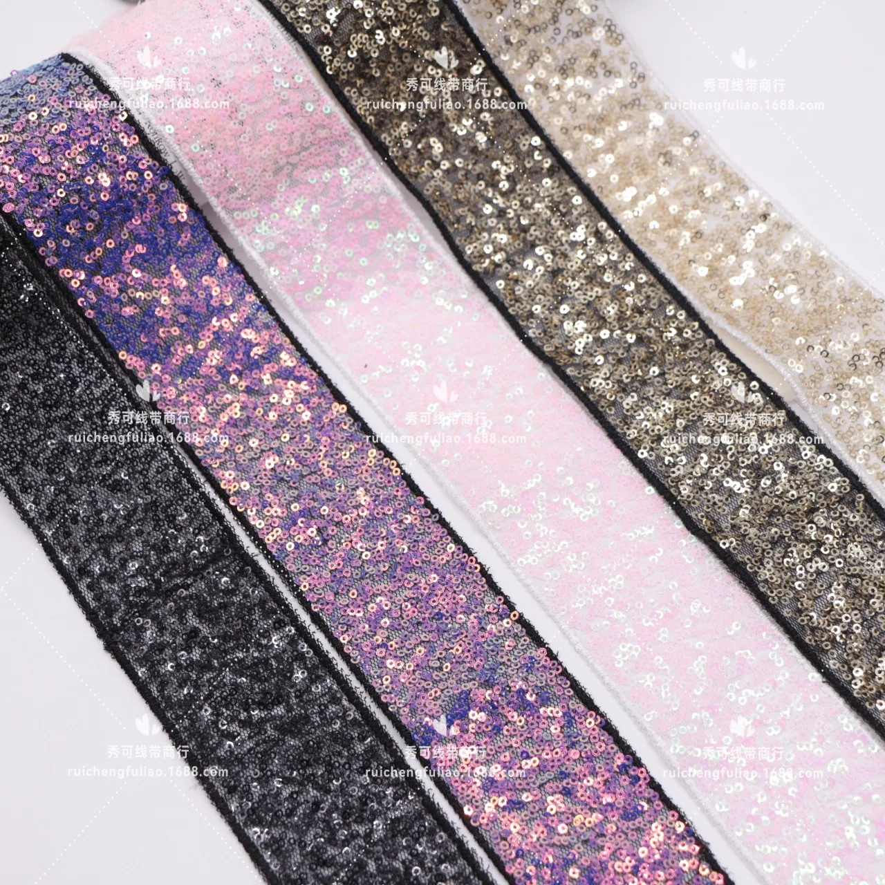 4cm Wide Sequin Lace Trim Beaded Lace Trim Sparkling Beads Lace Trim DIY Wedding Accessories Waist Belt Decoration Material