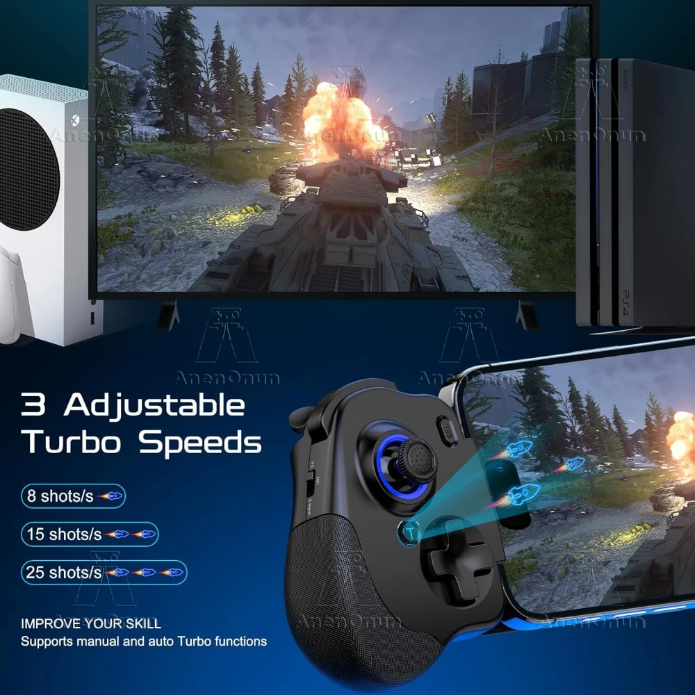 Mobile Gaming Controller Handy Wireless Gamepad Android/iOS Hall Effekt Joystick Dual Vibration Motoren Joypad Zubehör