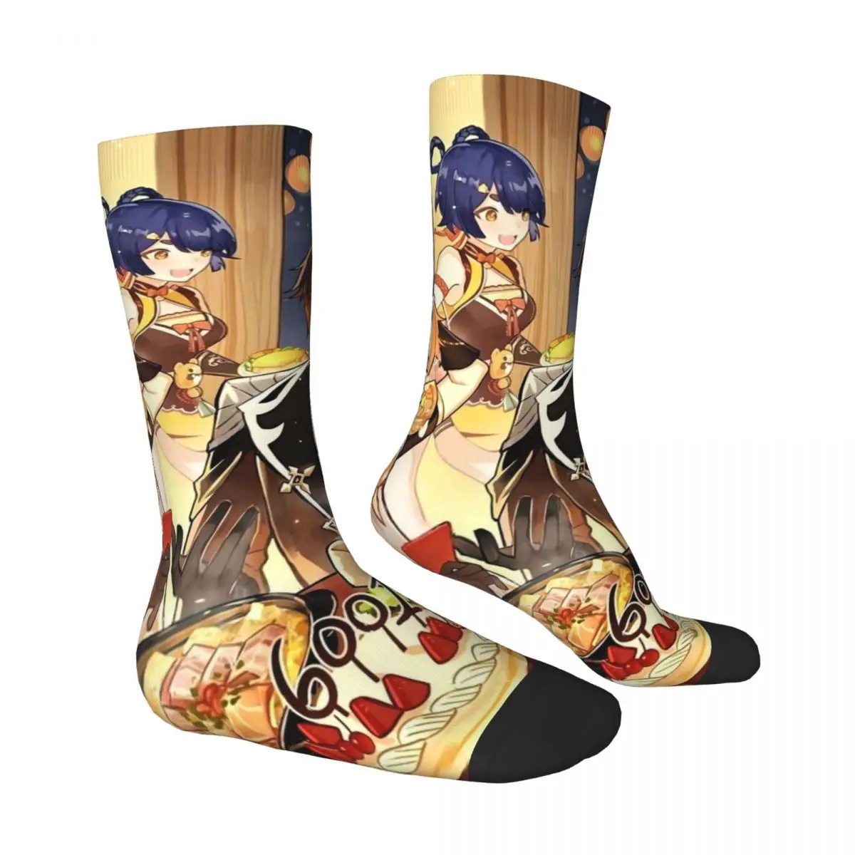 Genshin Impact Stockings Girls Cute Anime Socks Soft Breathable Retro Socks Spring Cycling Anti Bacterial Graphic Socks Gift