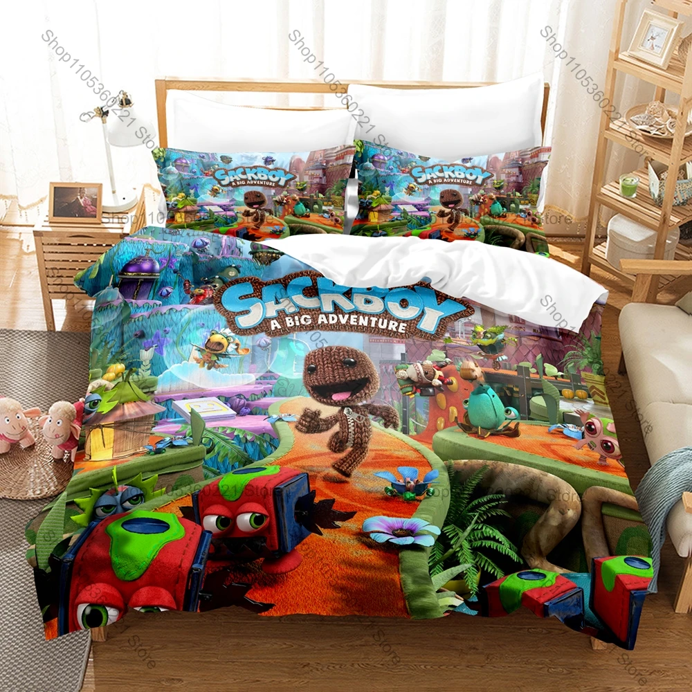 Juego de cama de 3 piezas Sackboy Little Big Planet con estampado exquisito y decoración elegante para coleccionistas