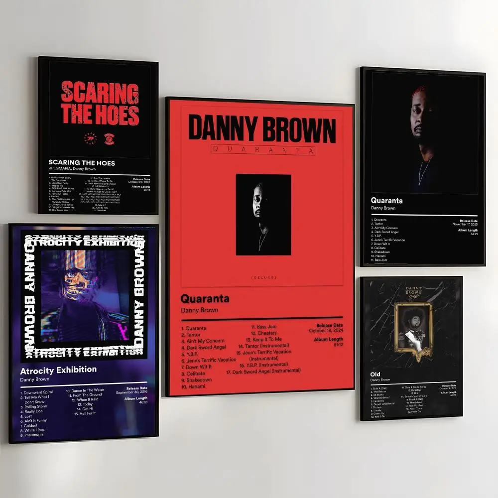 Rapper D-Danny Brown Album Cover Painting Calligraphy Self Adhesive Wall Art Waterproof Print For Bedroom Hallway Home Decor