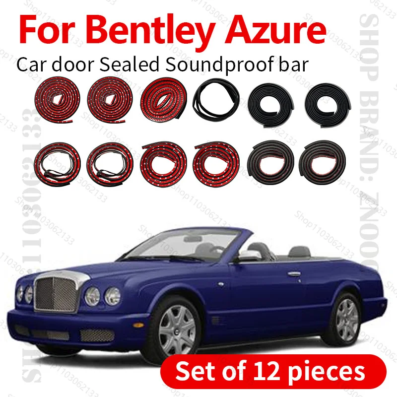 

For Bentley Azure Car Door Seal Strip Rubber Double Layer Sealing Protector Soundproof Strip Dustproof Seal Strip 12PCS Set
