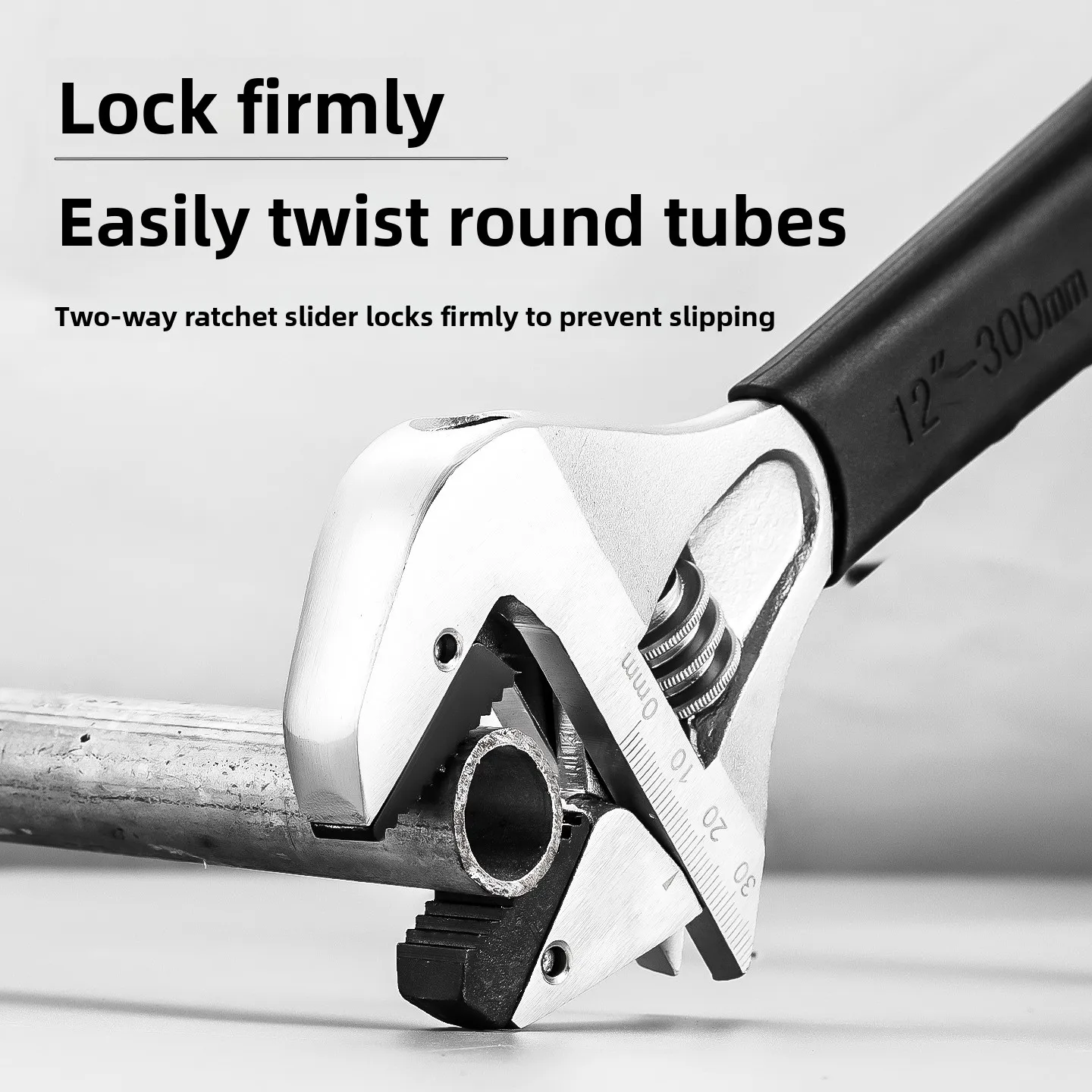 New Universal 8-12 Inch Self-Locking Ratchet Wrench, High Hardness Large Opening Labor-Saving Wear-Resistant Tool
