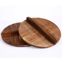 20-40cm Chinese nature pot anti-hot fir handmade export cover iron wok wooden hypotenuse cover pan lid der Deckel D2QIZ9