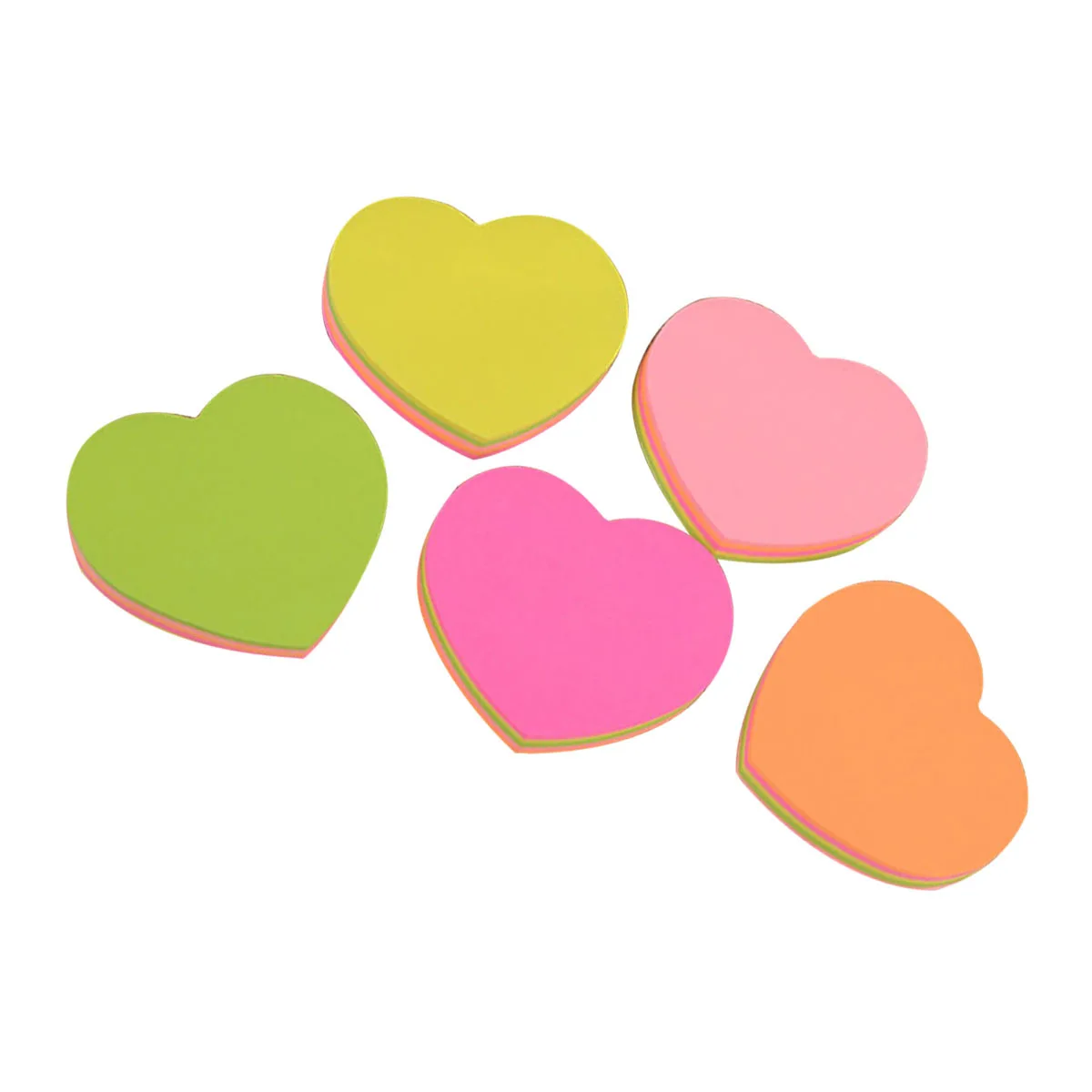 

5Pcs Heart Shape Paper Notes Stickers Easy Peel Stick Notepads for Lists Reminders Scheduling in Office School Home Environment