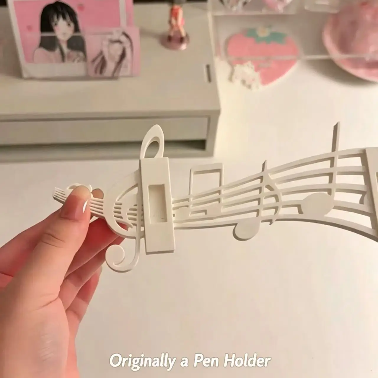 3D-gedruckter Musiknoten-Displayständer im koreanischen Stil, Ins-inspirierte Tischpostkarte, mädchenhaftes herzförmiges Dekorationsstück, niedliches Geschenk – Detail 12