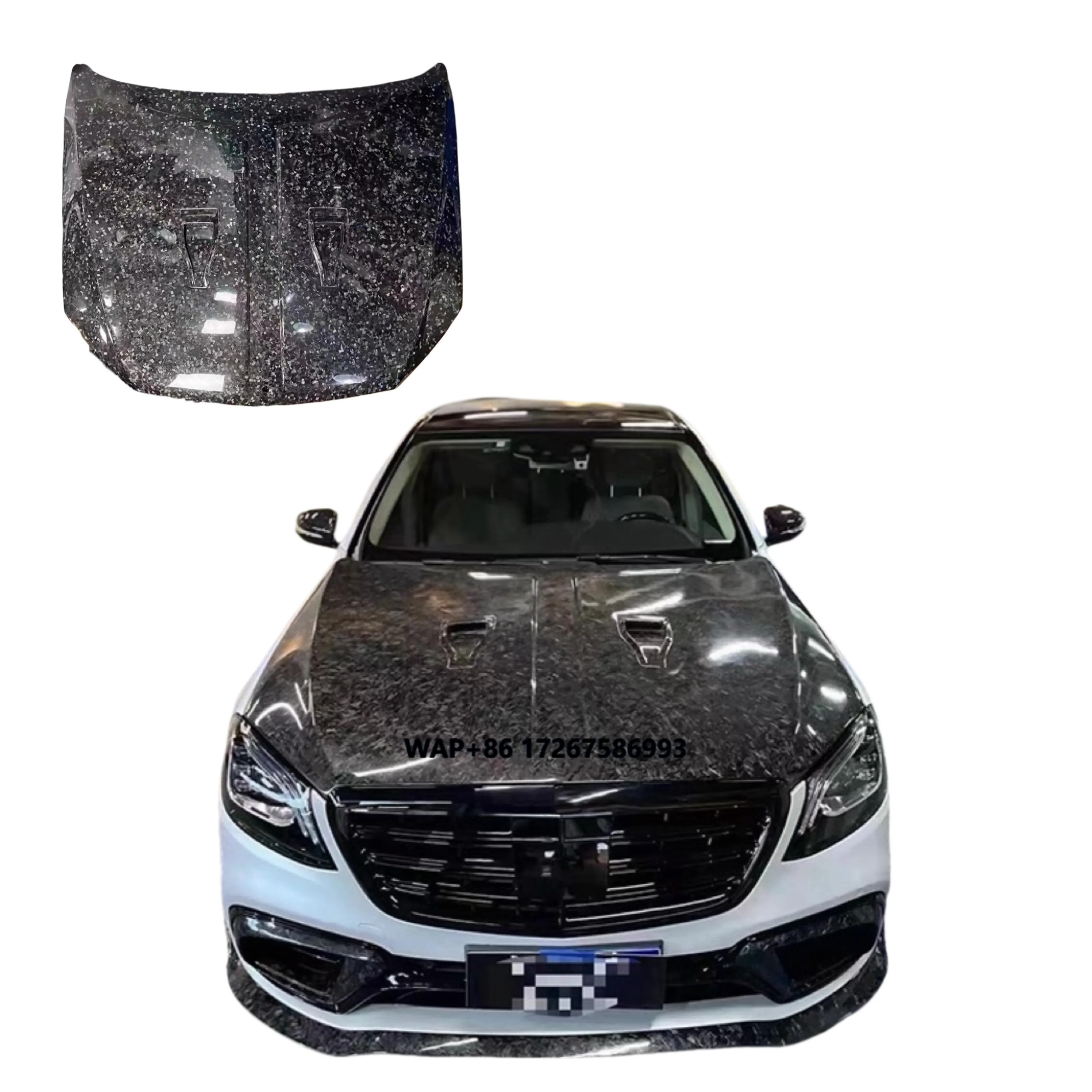 

M Style Carbon Fiber Engine Bonnet Hood for S63 W222 S Class Engine Cover