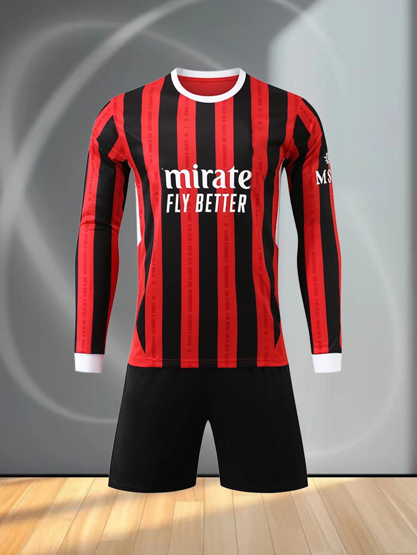 Long - sleeve breathable football kit with top and pants for warm seasons