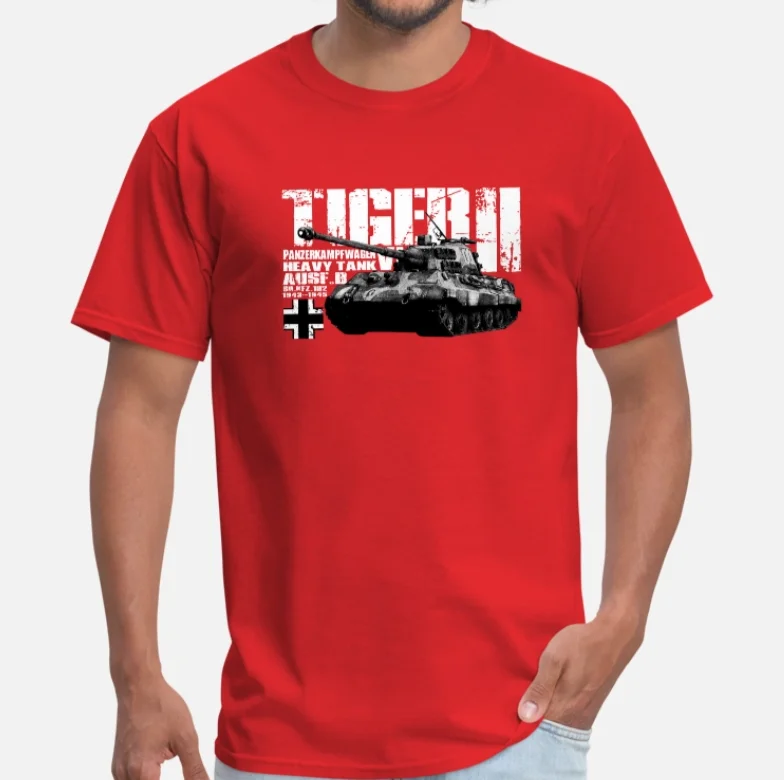 WW2 Bundeswehr Panzer Troops Tiger II Heavy Tank T-Shirt. Summer Cotton Short Sleeve O-Neck Men\'s T Shirt New S-3XL