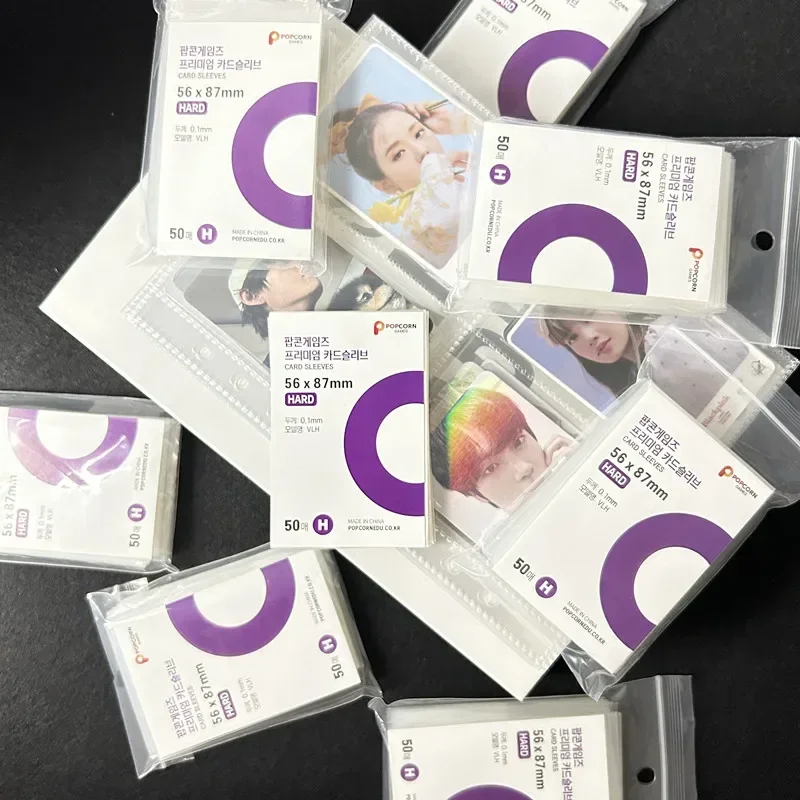 50Pcs 56x87mm Hard Card Sleeves Thick Trading Card Protectors Acid-Free PVC-Free 0.10mm Clear Anti-Bend for Kpop Collection