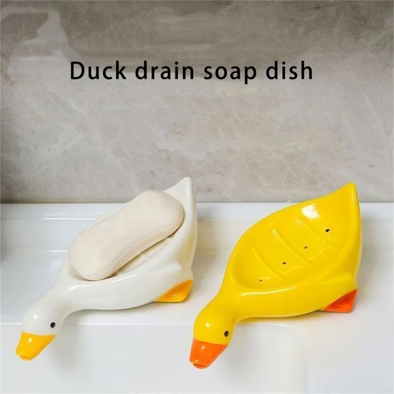 Innovative Yellow Duck Soap Holder Kitchen Sink Organizes Duck Bathroom Soap Tray for Secure Placement in Bathrooms