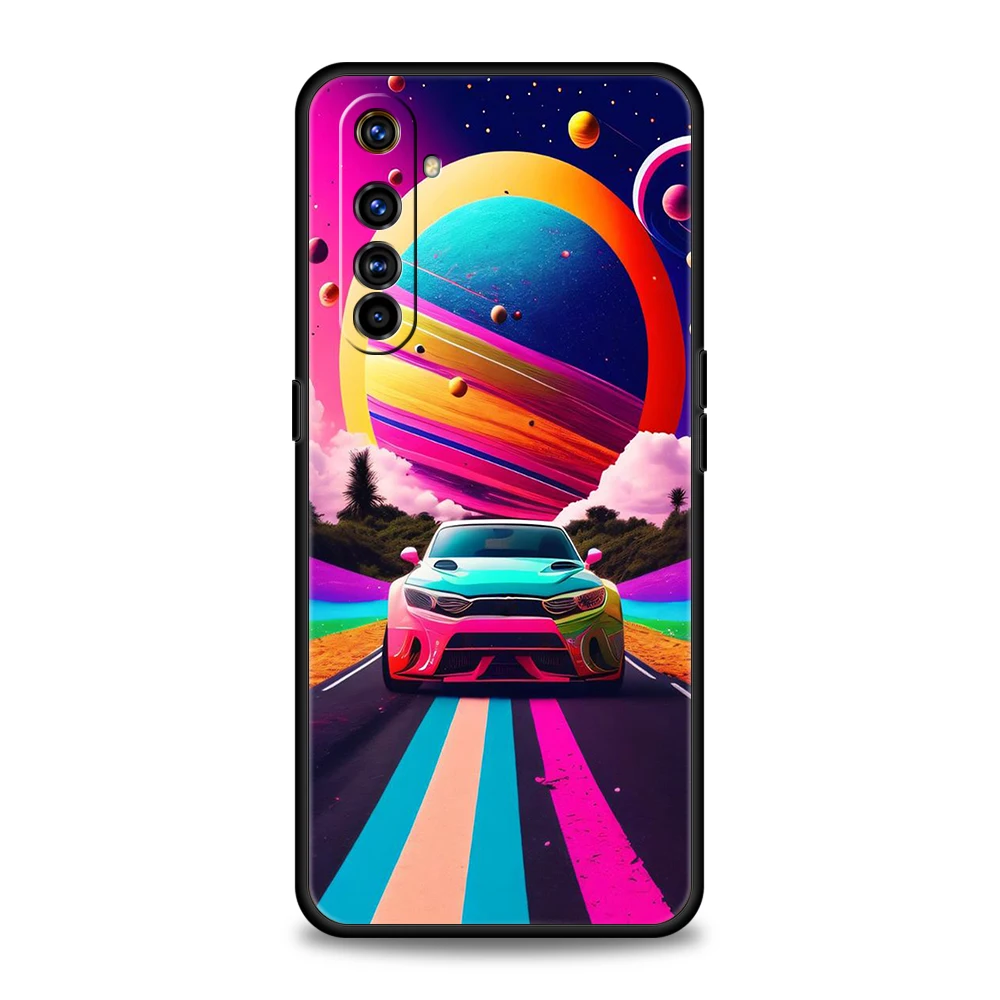 Synthwave Retro Phone Case Cover for Realme 8 9 10 Pro 8i 9i C3 C11 C21 C25 C35 GT2 GT Neo 2 3 3T Plus 5G Silicone Soft Shell