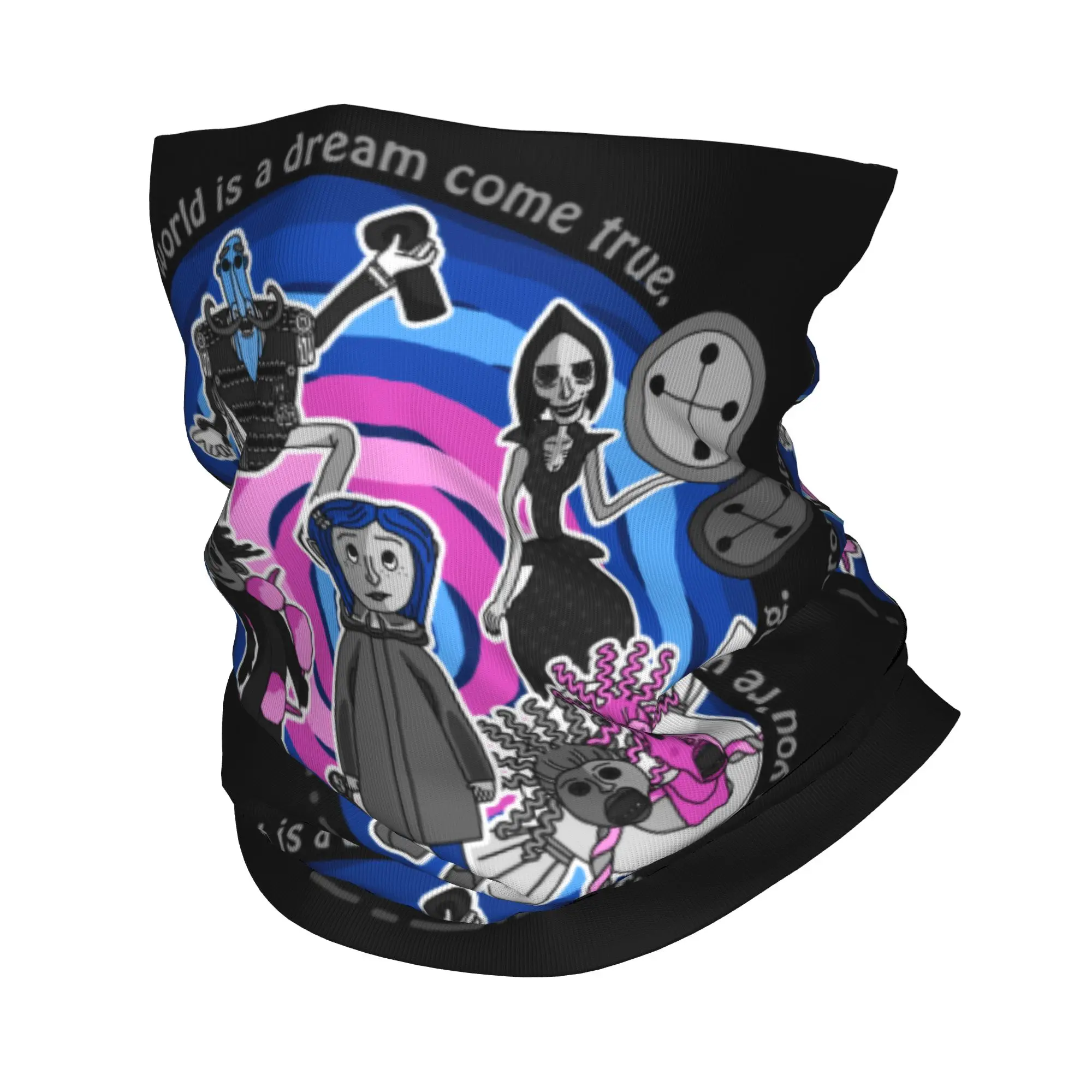 

Halloween Horror Movie Coraline Winter Headband Neck Warmer Men Women Ski Cycling Tube Scarf Face Bandana Gaiter