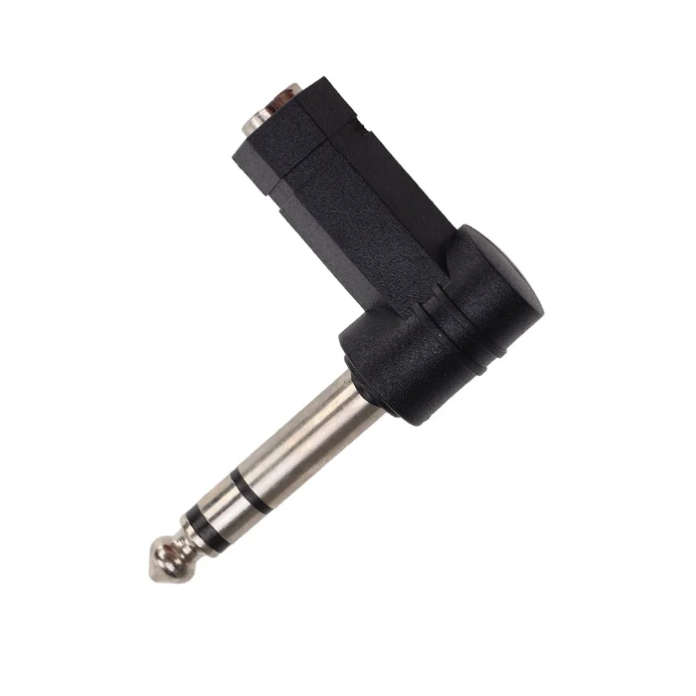 

1000pcs 90 Degree Angle 6.35mm 3 Pole Male to 3.5mm Female Stereo Headphone Audio Adapter Converter Connector