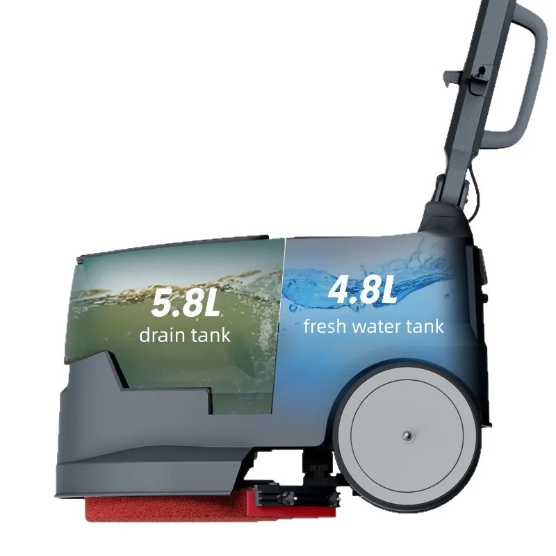 Handschiebe-Wischmaschine, kleiner Bodenschrubber für gewerbliche Industrie, Werkstatt, Hotel, Eigentumsbatterie
