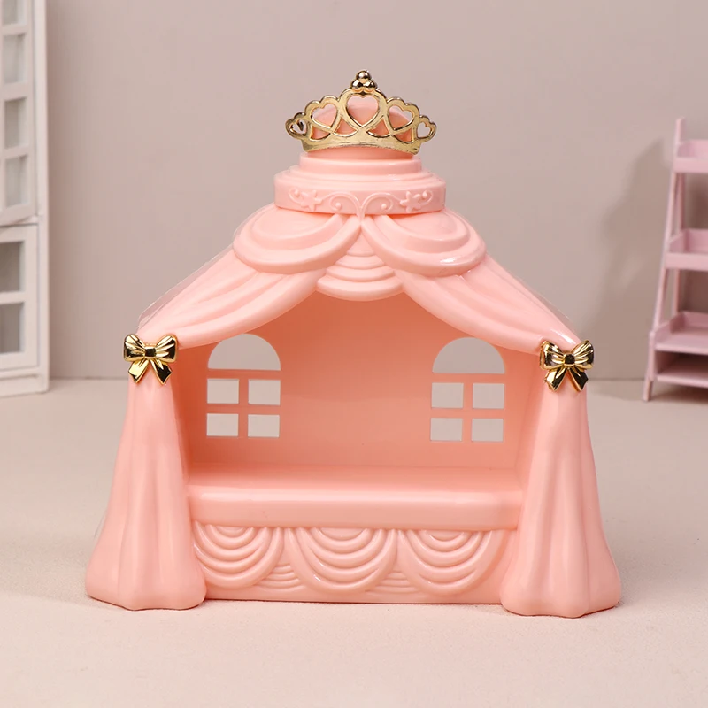 

1/12 Dollhouse Mini Princess Bed Model Dollhouse Bedroom Furniture Decoration Dolls House Accessories Pretend Play Toys