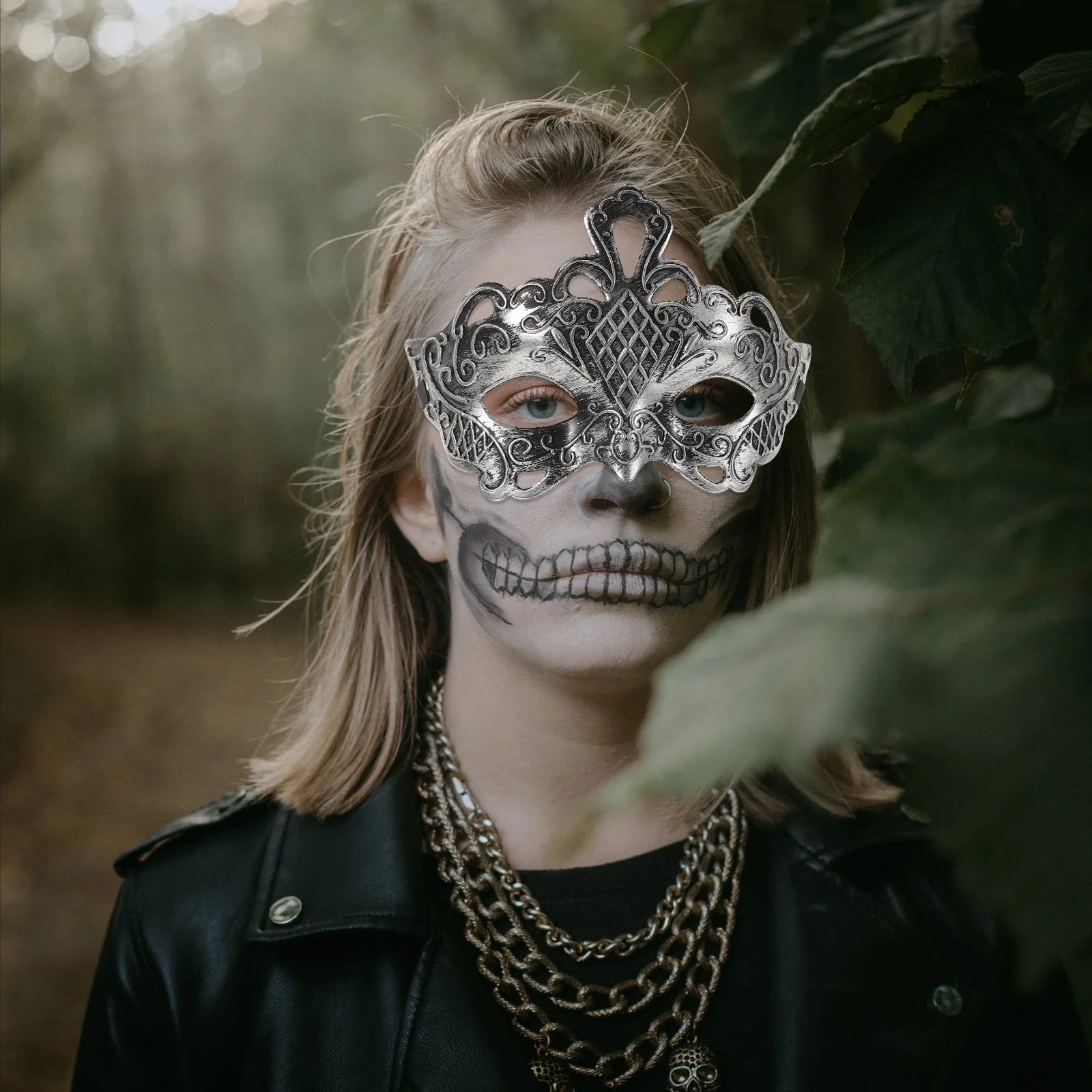 

6 шт. винтажная маскарадная маска серебряная половина лица Хэллоуин Марди Гра костюм косплей вечерние серебряная маскарадная маска