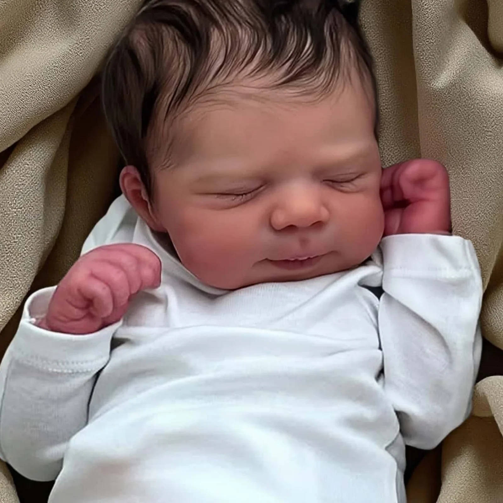 Risbecko – poupée Reborn réaliste de 43cm, comme un vrai bébé, poupée d'art faite à la main, peau peinte en 3D avec veines visibles, membres en vinyle