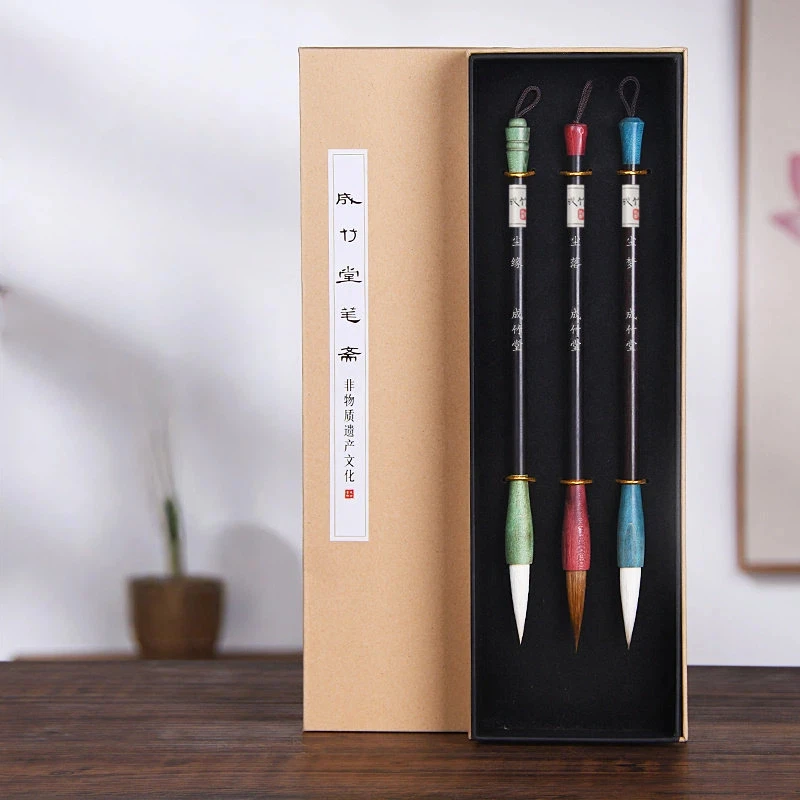 Professional Mixed  Goat Hair Calligraphy Brush Set for Chinese Painting Regular  Beginners Students Adults Gift Box Set