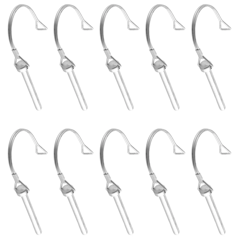 

【Hot Cake】10Pcs Wire Lock Pin, 5/16 Inch Shaft Locking Pin Hitch Pin With Round Arch Wire Retainer For Farm Trailers Lawn Garden