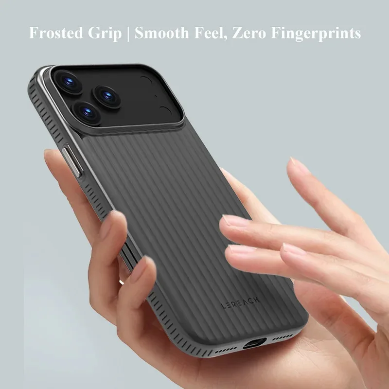 

Lereach Phone Case for iPhone 17 Pro Max / iPhone Air / 17, Corrugated Frosted Cover with Double-Side Anti-Slip Strips
