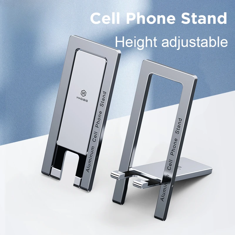 Hagibis Foldable Cell Phone Stand Metal Desktop Holder Adjustable Portable Phone Cradle Dock for iPhone 13 12 Pro Max SE Xiaomi