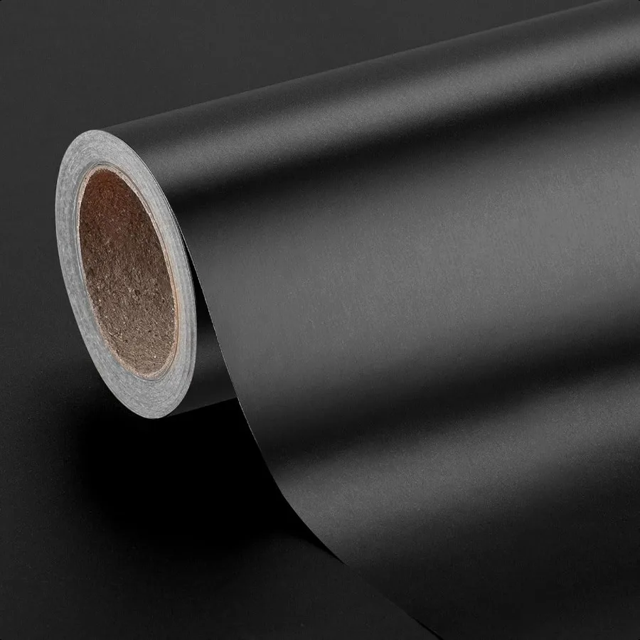 

Mini Wrapping Paper Roll46.8 sqft. Matte Black Solid Color for Birthday Christmas Halloween Wedding Shower Holiday Bridal Show