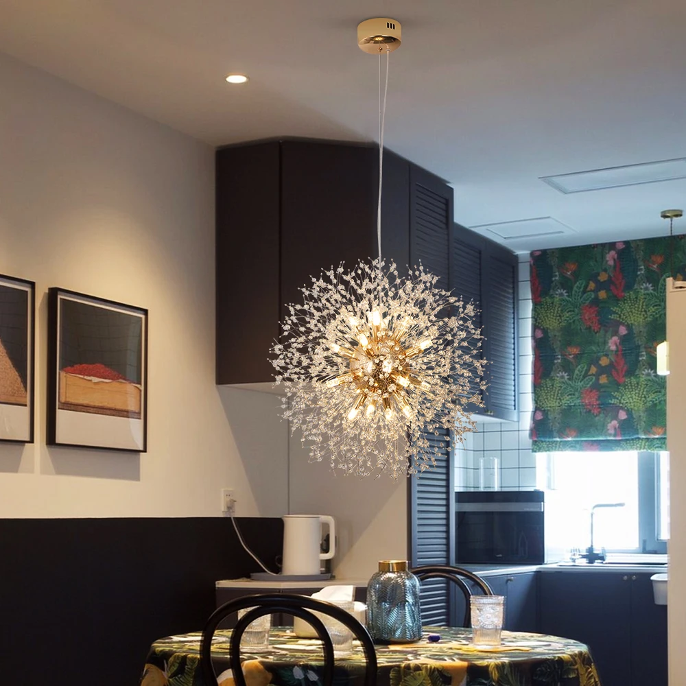 VETRULUS Modern Dandelion Lighting Pendant Lights Living Room Dining Bedroom Pendant Lights Starry Fireball Lighting Fixtures 