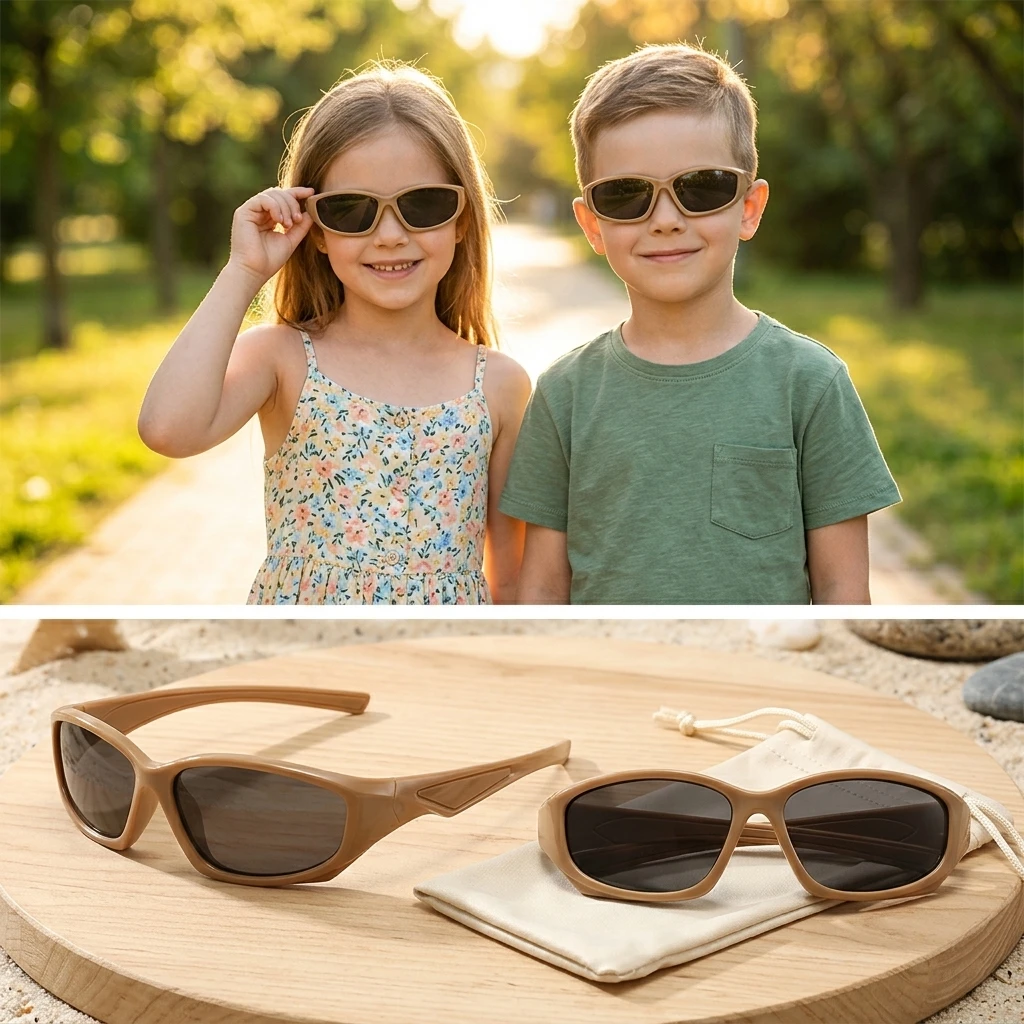 Unbreakable Kids Sunglasses Polarized TAC Lens Flexible Silicone Frame Children Sun Glasses UV400 Outdoor Cycling Eyewear
