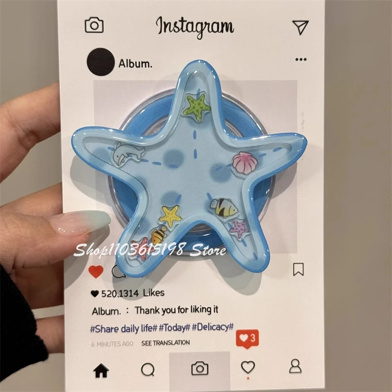 Koreanische Nette Quicksand Schütteln Seestern Magnetische Halter Telefon Grip Tok GripTok Stehen Unterstützung Für iPhone Für Magsafe Zubehör Tok