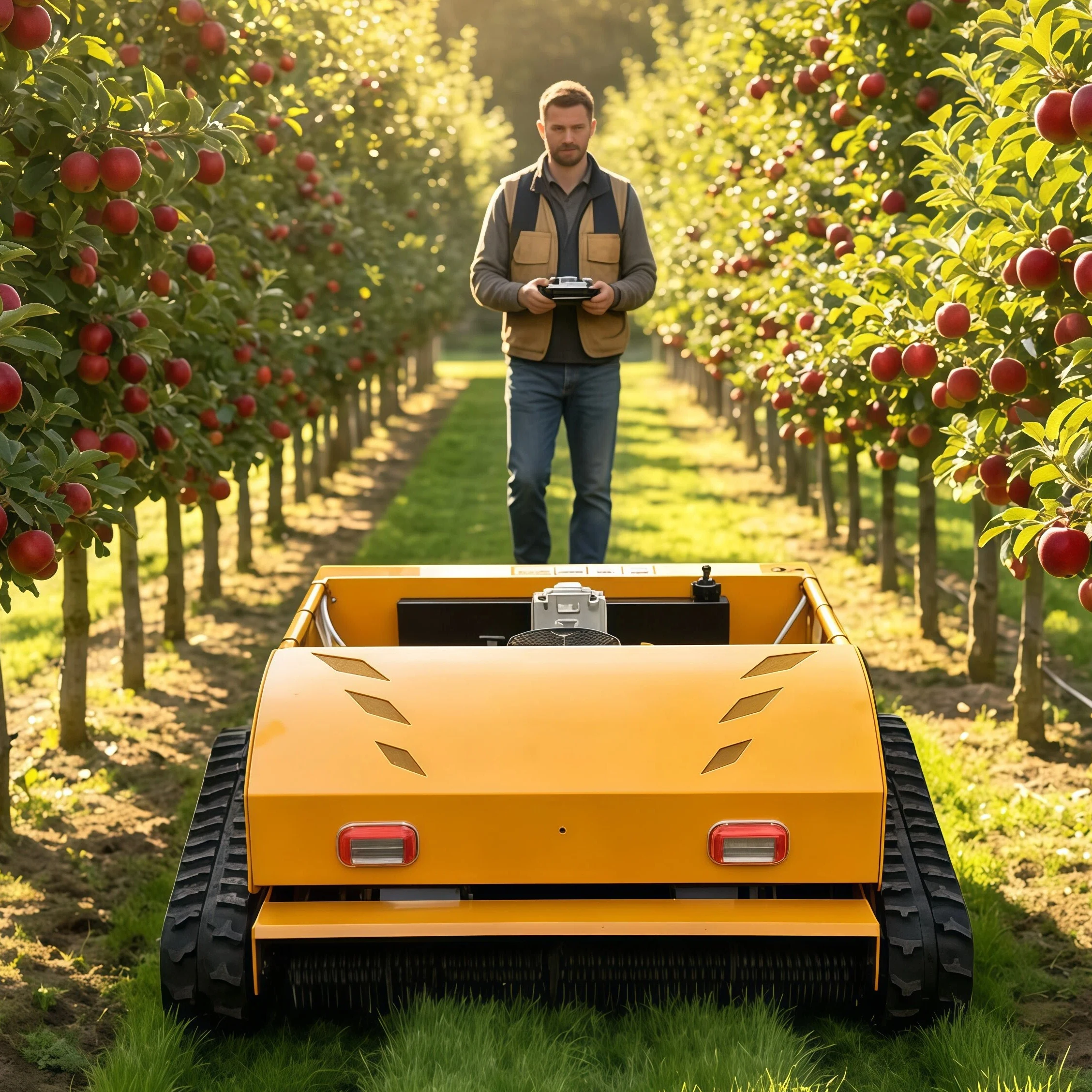Remote-controlled Smart Lawn Mower Crawler Orchard Weeder Electric Garden Land-clearing Grass Cutter for Yard Maintenance