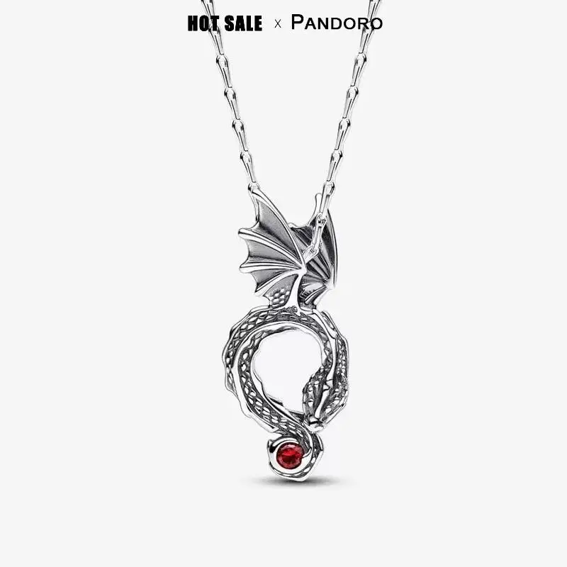 Colgante de plata 2024 con cuentas, compatible con pulsera Pandora Original, Juego de tronos, conjunto de serie Diy Direwolf, a la moda, novedad de 925