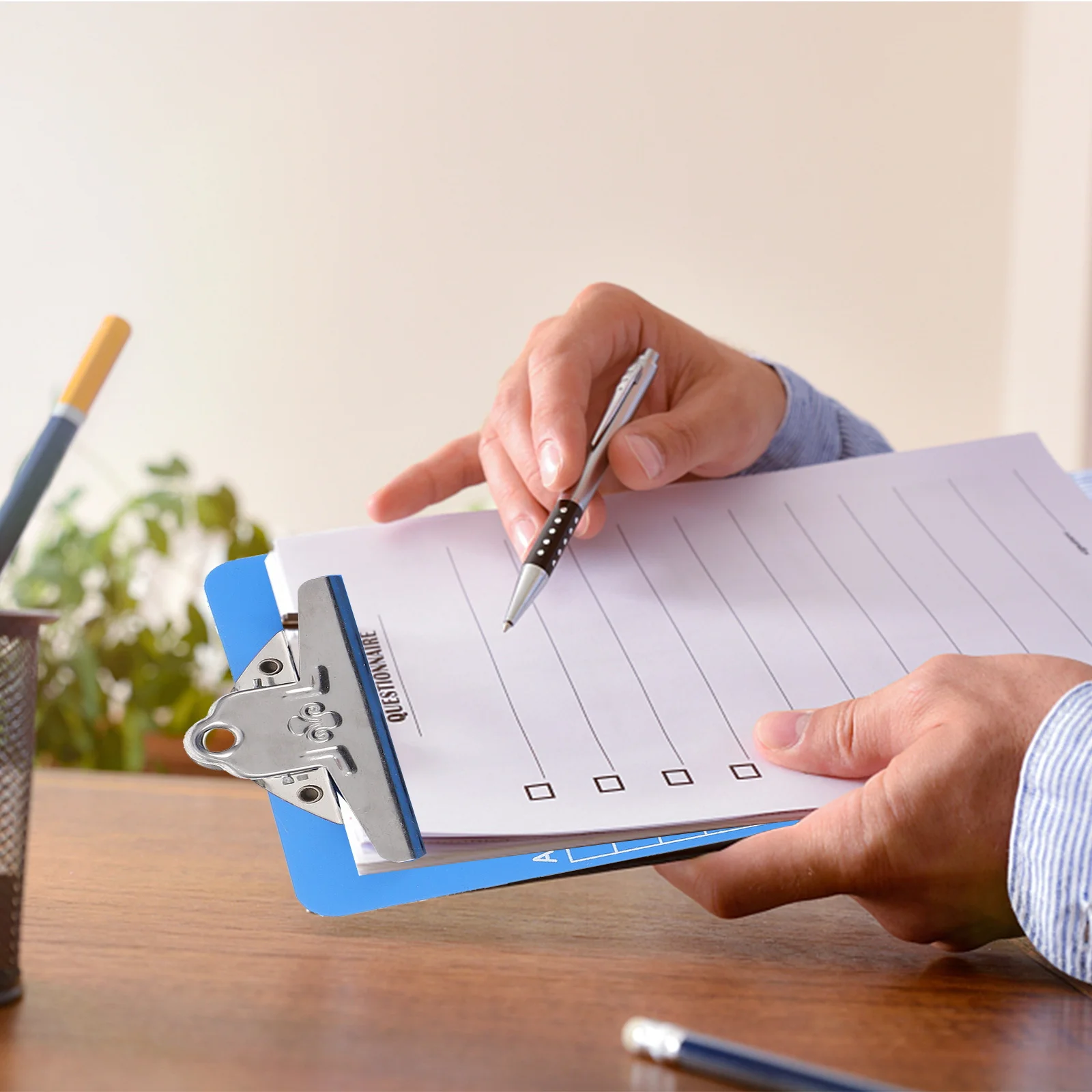 

10Pcs Plastic Clipboards Clip Board with Ruler Hanging Boards Paper Holder Writing Folder Document Organizer A6 File