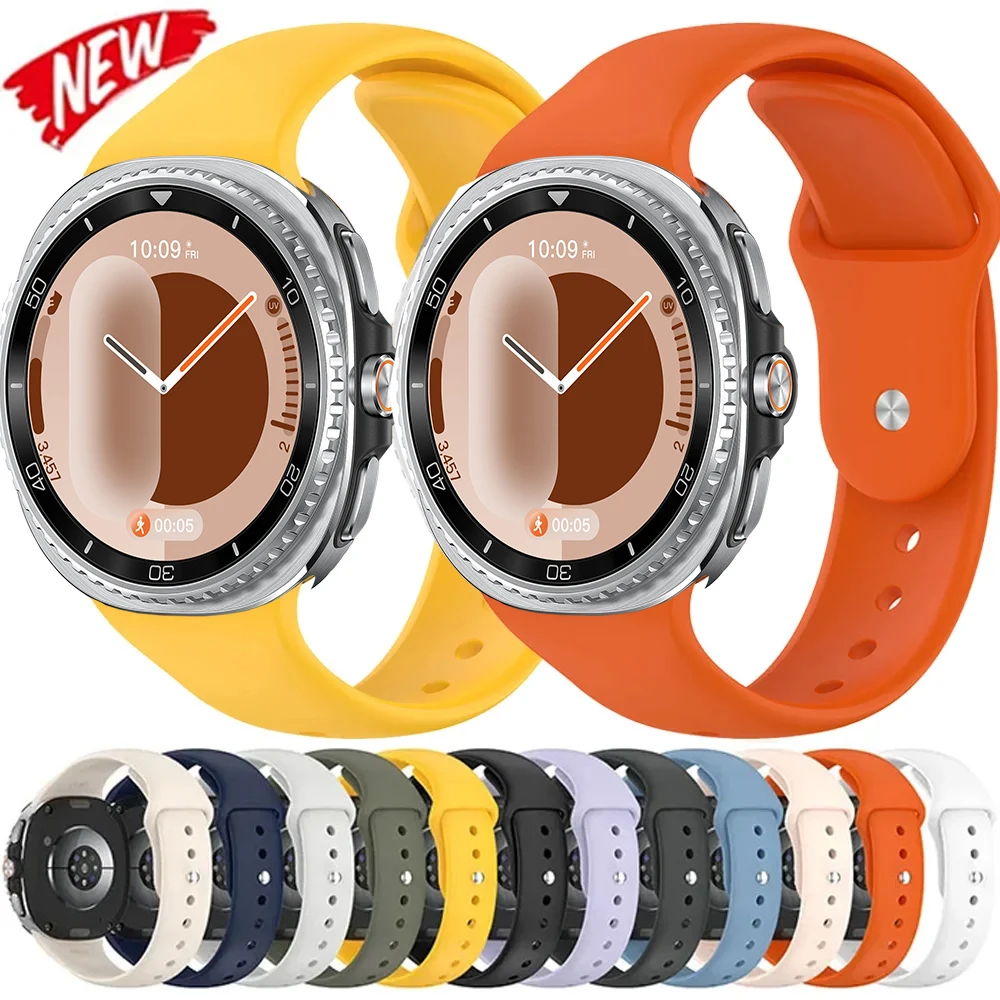 삼성 갤럭시 워치 8 40mm 44mm용 소프트 실리콘 스트랩, 틈 없는 스포츠 밴드, 갤럭시 워치 8 클래식 46mm 시계줄