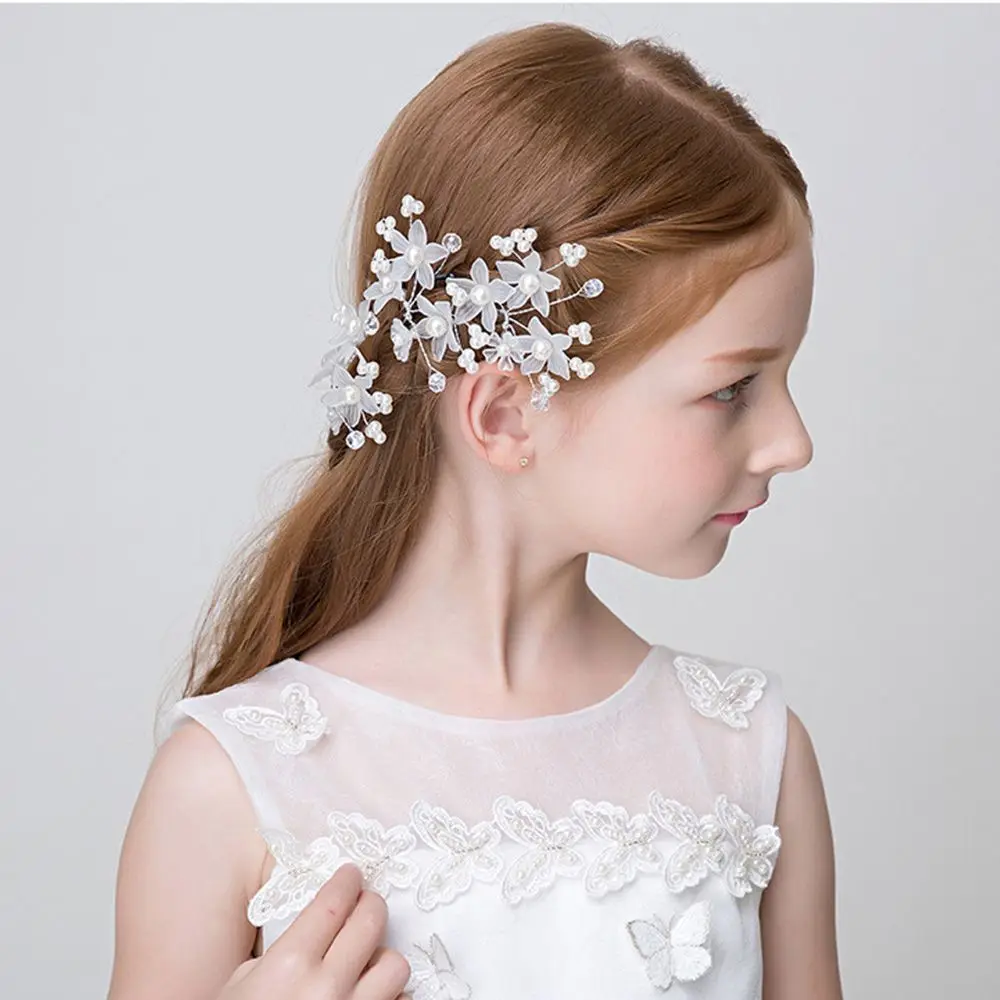 Festival Wedding Flower Pearl U Shape Flower Pearl Hairpin Beautiful Headdress Plait Hair Clip Fork Vine Bridal Hair Accessories