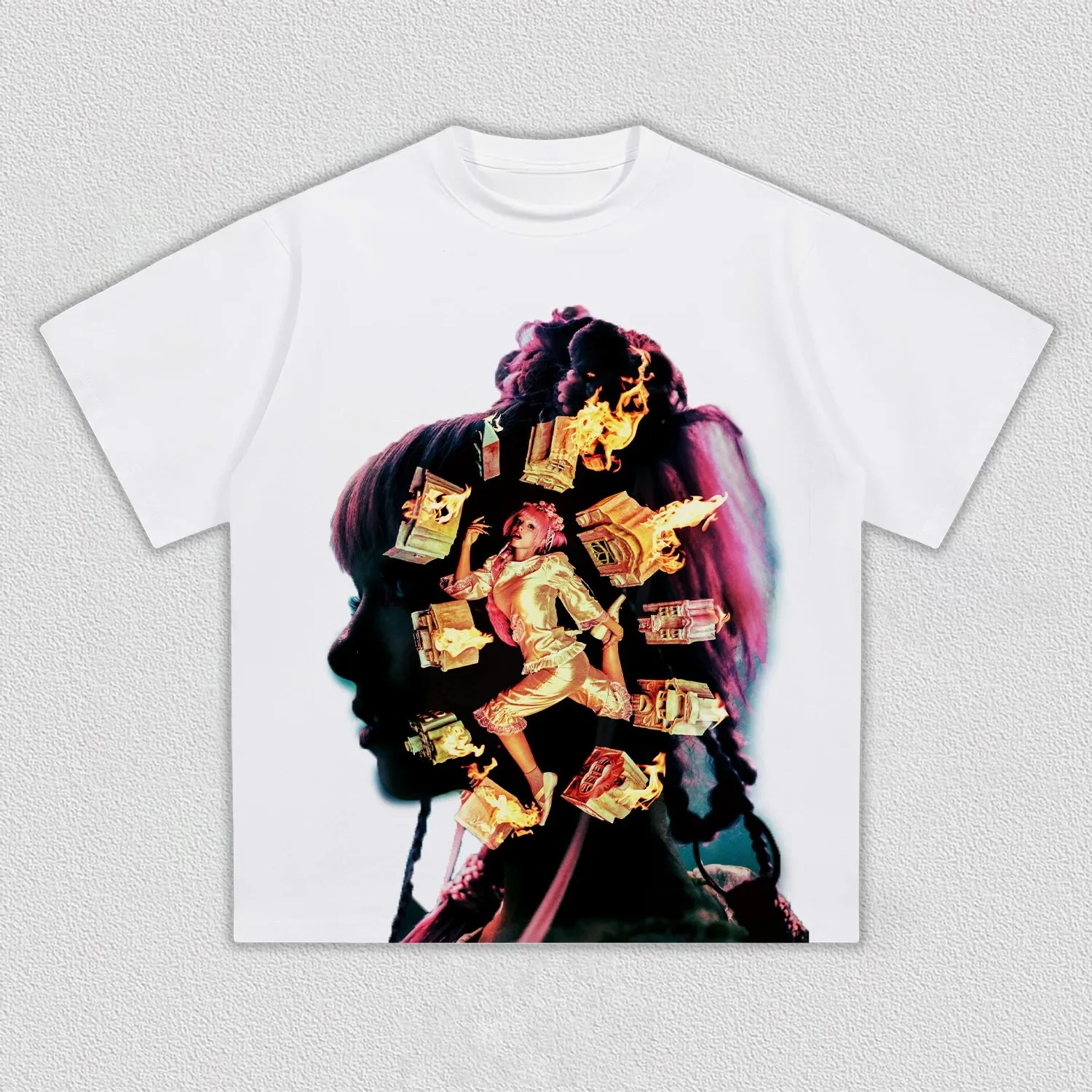 Melanie Martinez Portals Silhouette Graphic T Shirt For Men Women Retro Pop Star Tour Merch Streetwear Cotton Oversized Tee