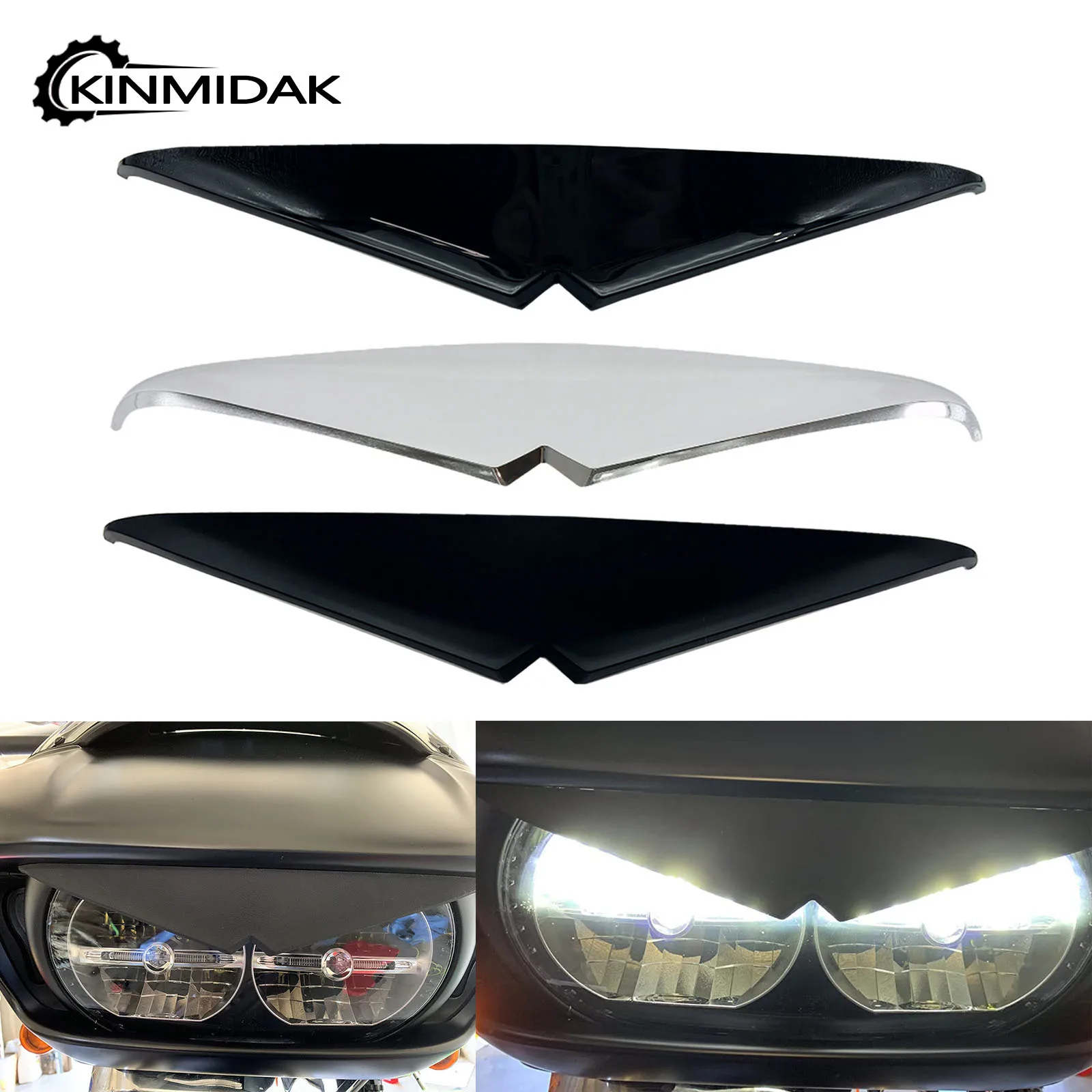 Reflektor motocyklowy wykończenia reflektor brwi powieki górna osłona końcówki Visor Accent dla Harley Road Glide Special FLTRX 2015-2023