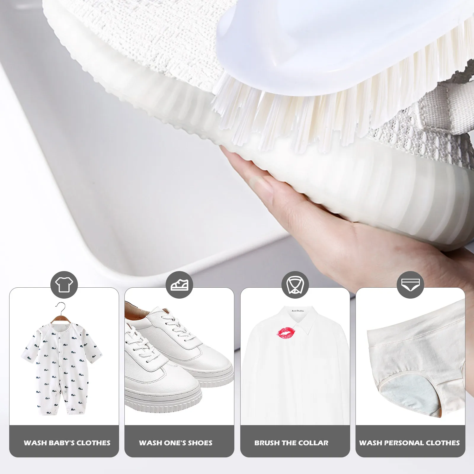Iron-Shaped Cleaning Brush Set (2 pcs) – Heavy-Duty for Clothes, Shoes & Home, Portable & Efficient Laundry Tool