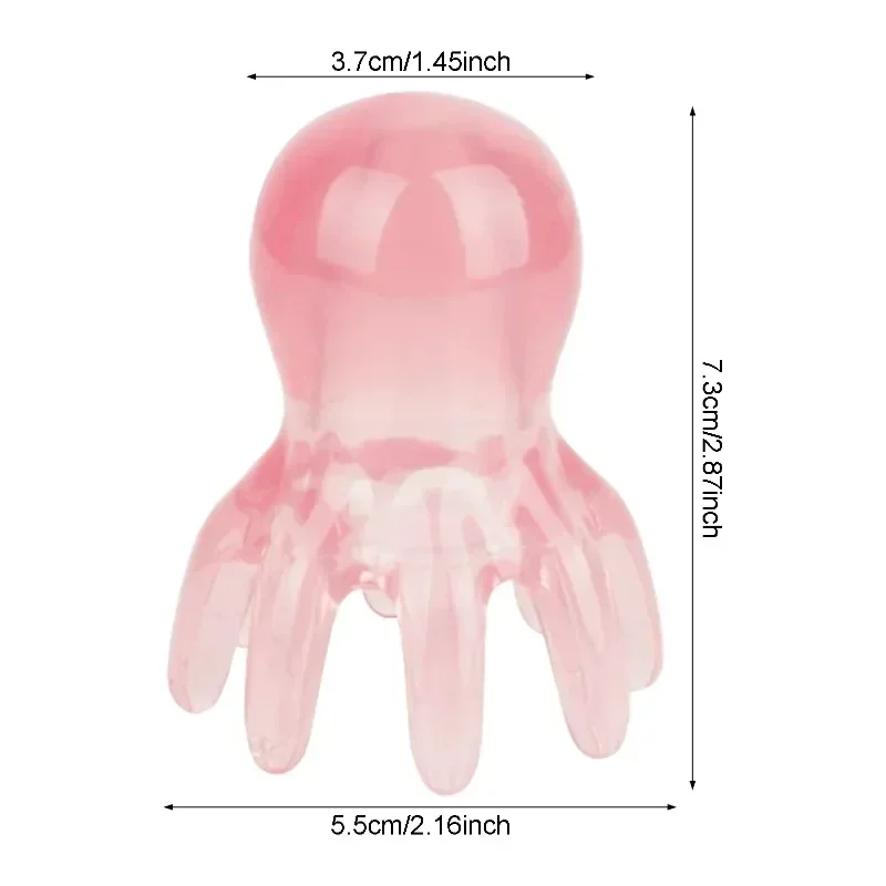 Oktopus-Kammkopf-Meridian-Schabebürste für Kopfhautmassage, Akupunktur-SPA-Gua-Sha-Werkzeug zur Linderung von Nacken- und Rückenmuskelschmerzen – Detail 5
