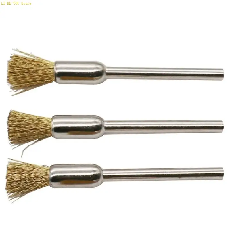 W3JE 30PCS Copper Wire Brushes Set Pen Brush Bowl Brush For 1/8-Inch (0.3CM) Chuck Hand Drill Bit Pressure And Forward Tools