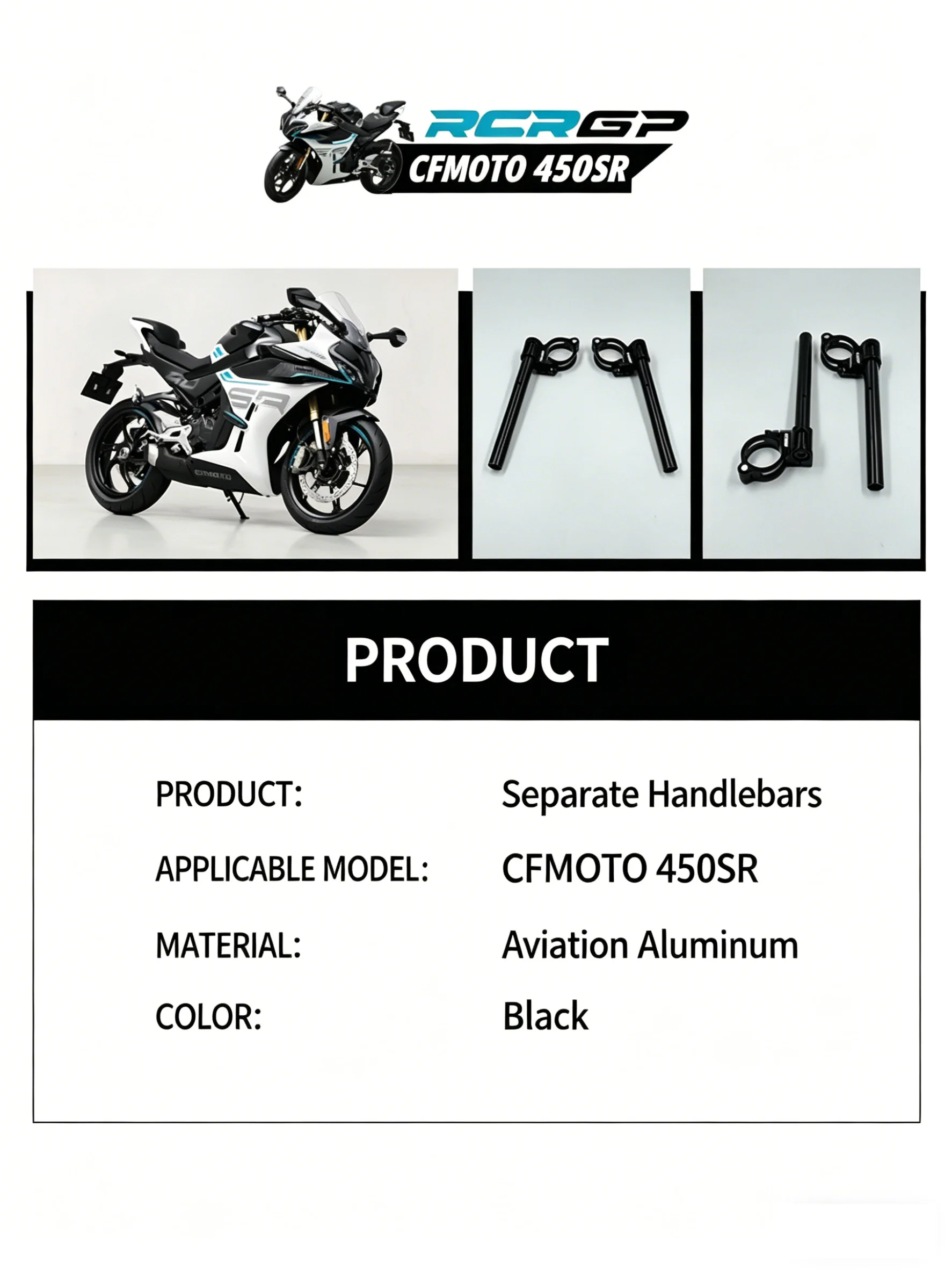 Motorcycle Original Separate Handlebar Handle Bar Fork Clipon For CFMOTO 45OSR CF45OSR CF MOTO SR450