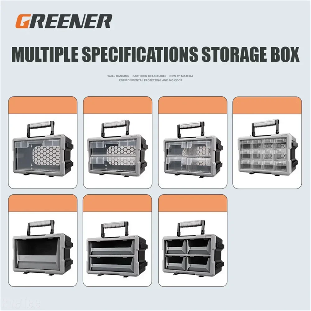 Tool box Plastic Parts For Mechanics Suitcase Screws Accessories Professional Multi-grid Drawer Organizer Accessories Tool Box