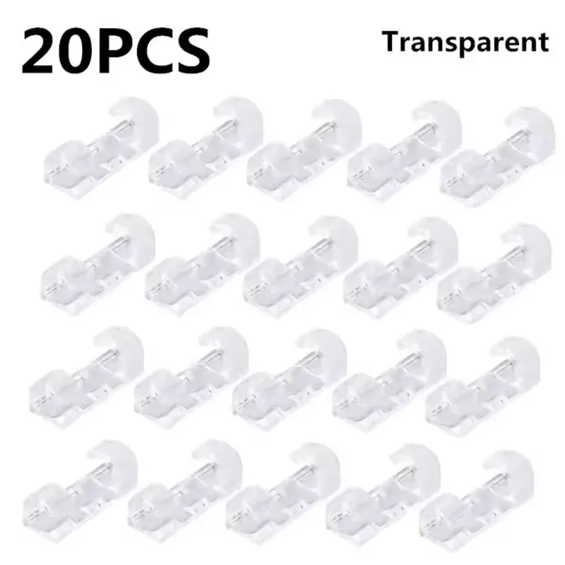 VIKEFON Beschikbaar 20 stuks Drie kleuren kabelhouder No-punch kabelmanager muursticker Traceless draadopslag Vaste zelfklevende