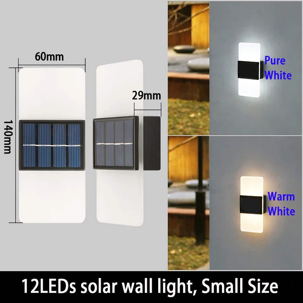 โคมไฟพลังงานแสงอาทิตย์แบบ LED ติดผนัง, โคมไฟ IP65กลางแจ้งกันน้ำแบบเรียบง่ายทันสมัยสามแบบแบตเตอรี่ขนาด AAA 1.2V 600mAh สำหรับไฟ LED กลางแจ้ง